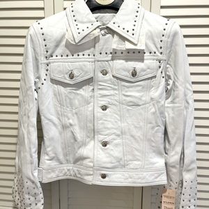 Vint. new white Wilson’s leather jacket with studs